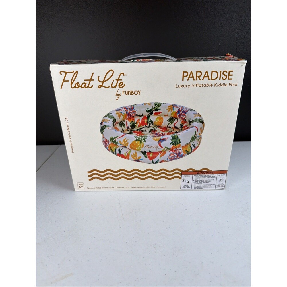 BNIB Float Life by FUNBOY Paradise Luxury Inflatable Kiddie Pool 48"D x 12.5"H